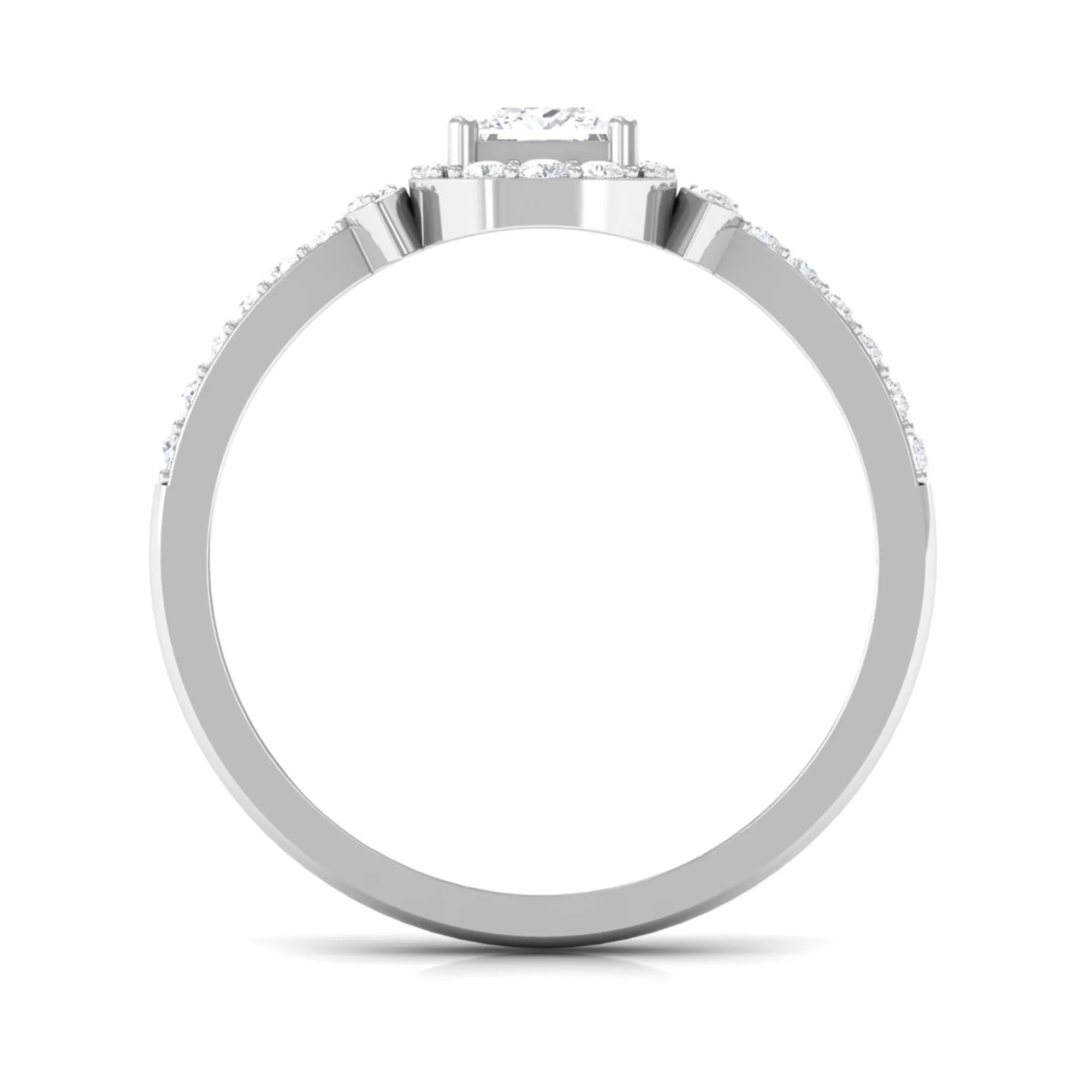 1 CT Princess Cut Moissanite Classic Engagement Ring
