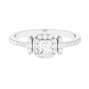 1 CT Princess Cut Moissanite Classic Engagement Ring