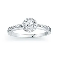 10k White Gold Diamond Engagement Ring