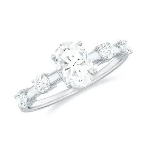 1.25 CT Oval Moissanite Solitaire Engagement Ring in Gold