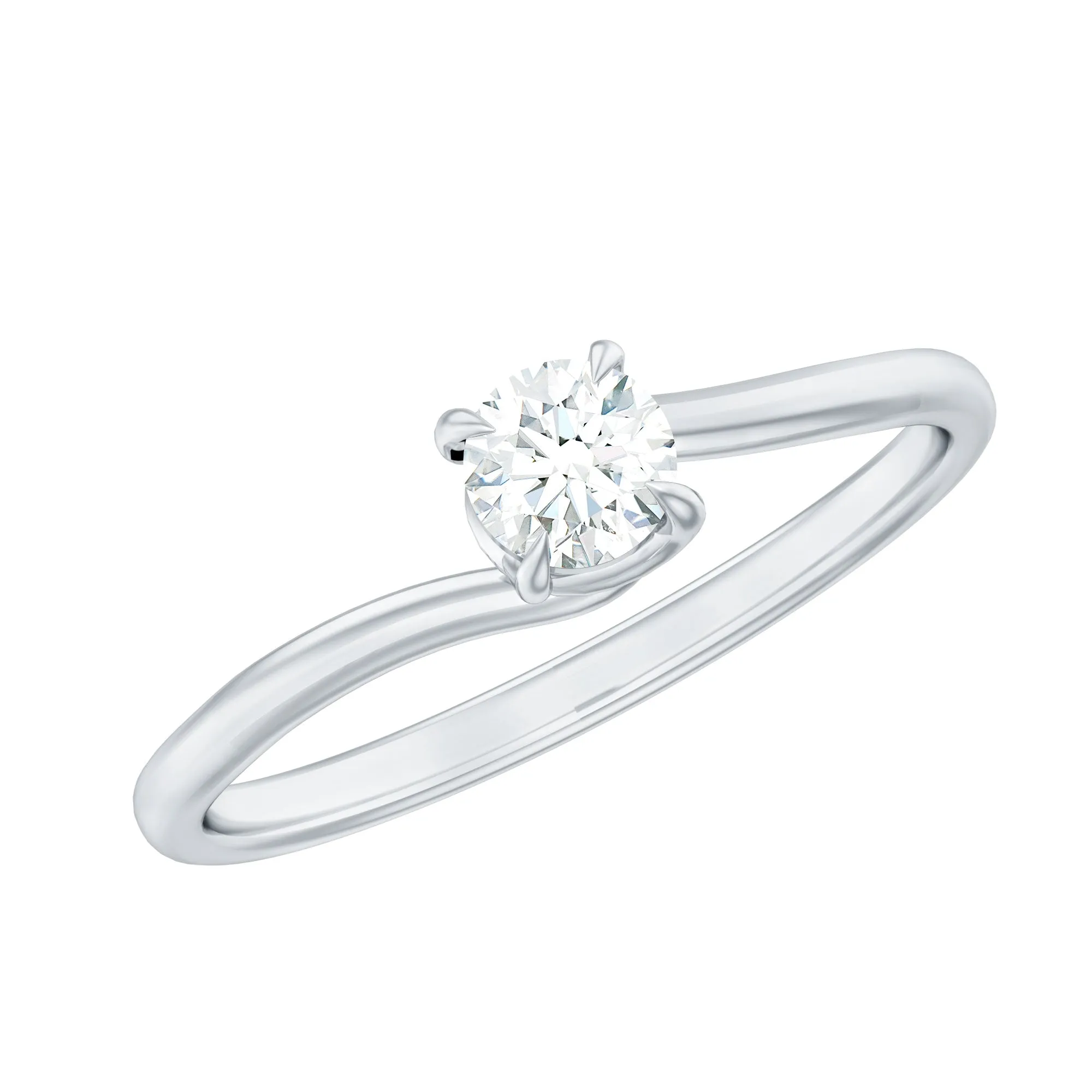 1/4 CT Round Cut Moissanite Solitaire Gold Ring for Women