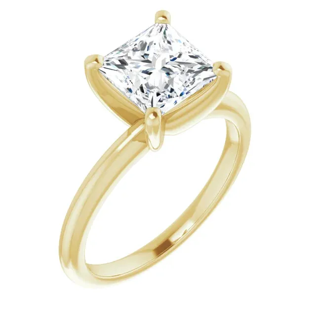 14k Gold Princess Solitaire Engagement Ring