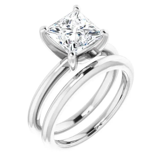 14k Gold Princess Solitaire Engagement Ring