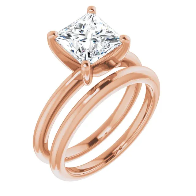 14k Gold Princess Solitaire Engagement Ring