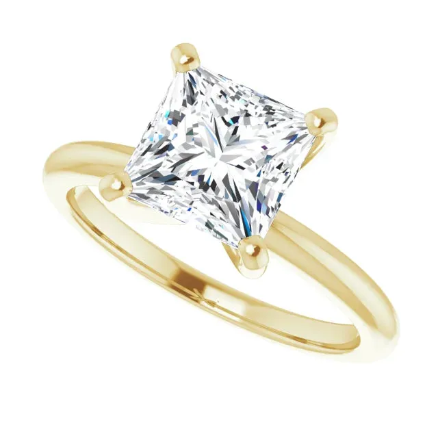 14k Gold Princess Solitaire Engagement Ring