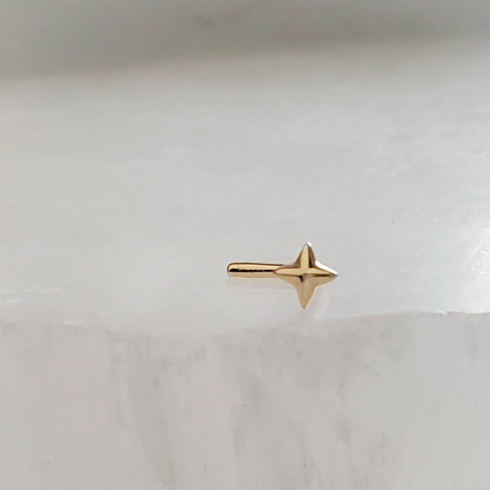 14K Gold Star Nose Stud