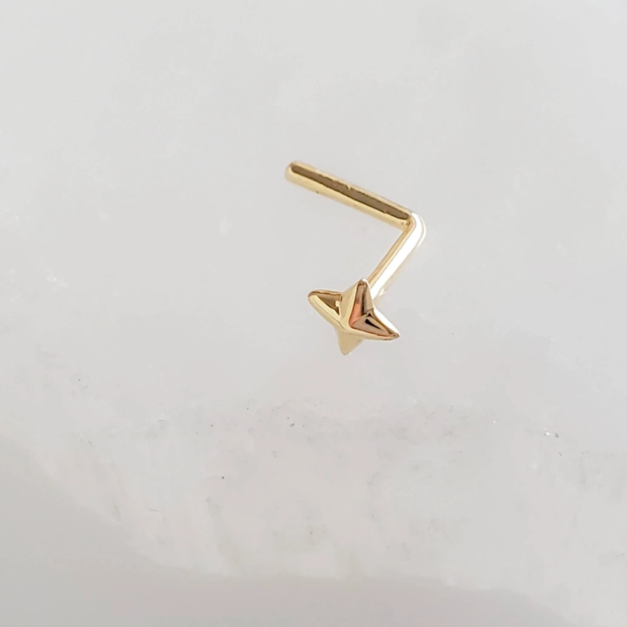 14K Gold Star Nose Stud