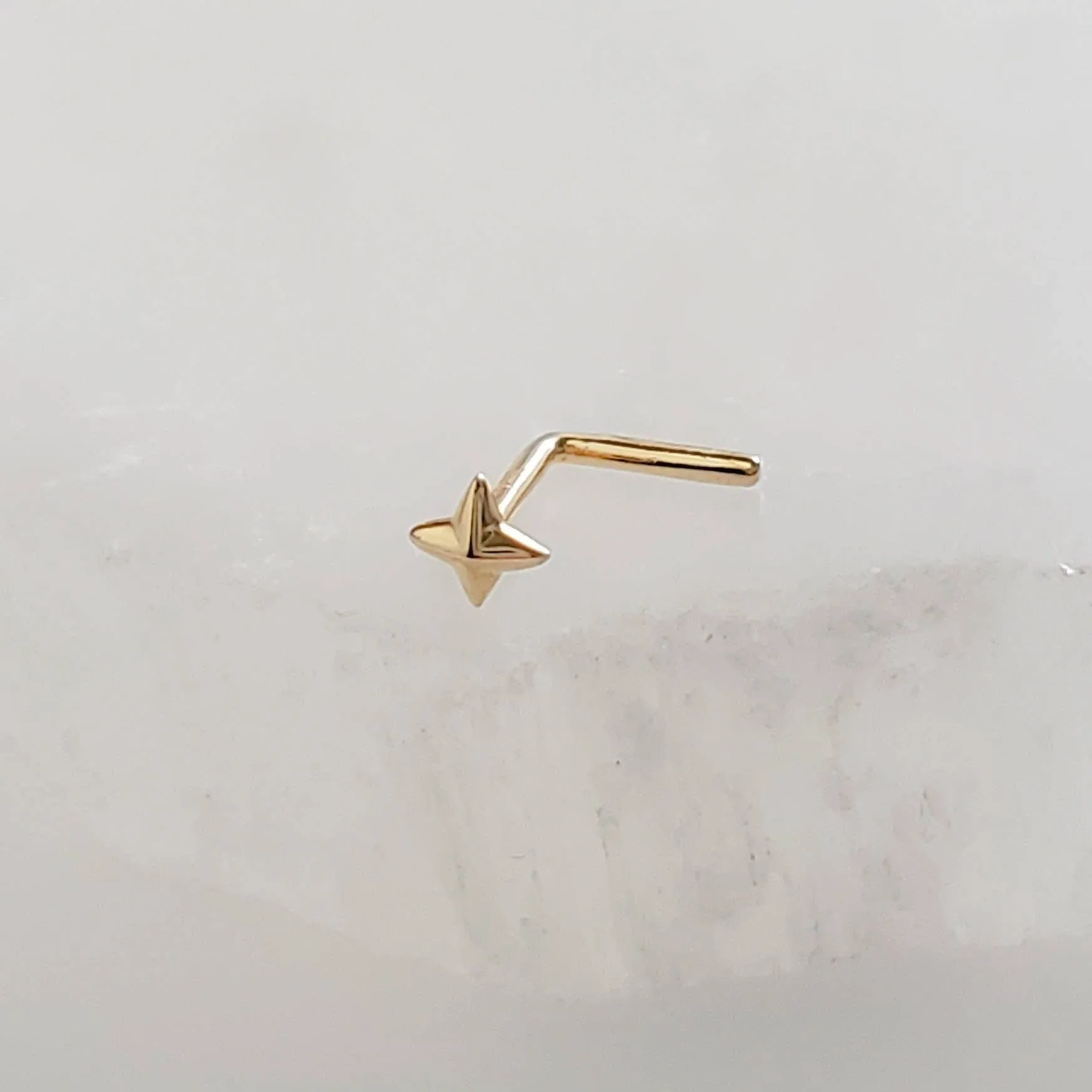 14K Gold Star Nose Stud