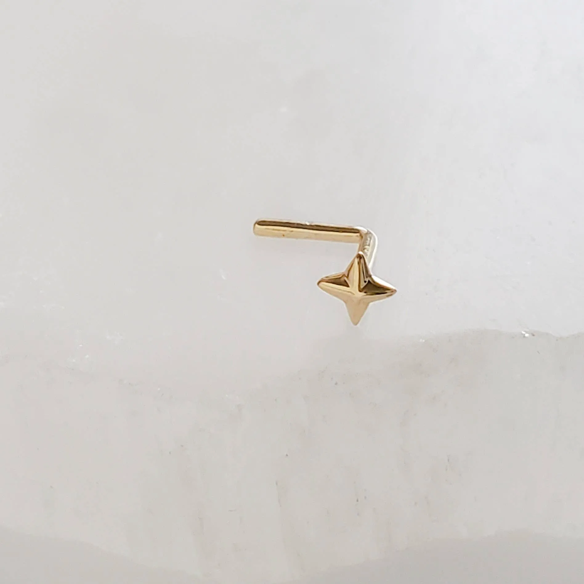 14K Gold Star Nose Stud