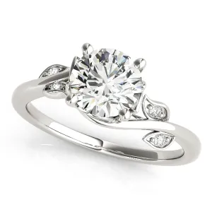 14K Leaf Engagement Ring