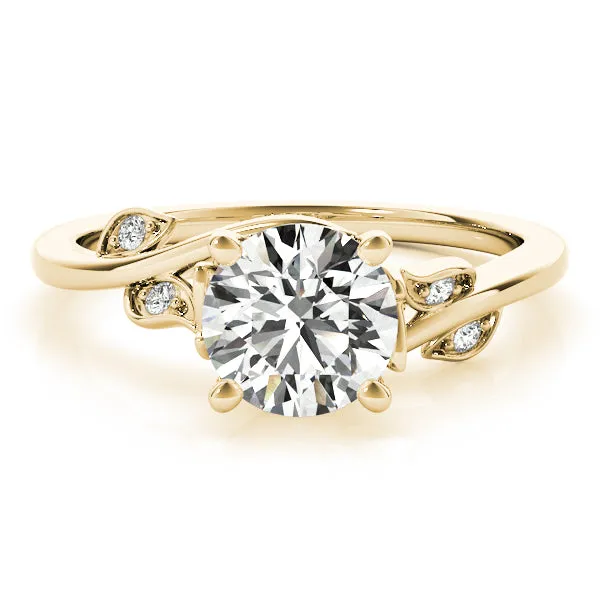 14K Leaf Engagement Ring