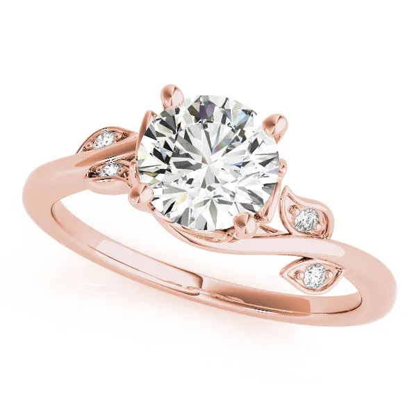 14K Leaf Engagement Ring