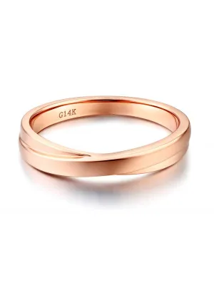 14K Solid Rose Gold Men Wedding Band Ring