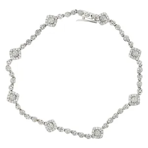 14K White Gold Diamond Bracelet