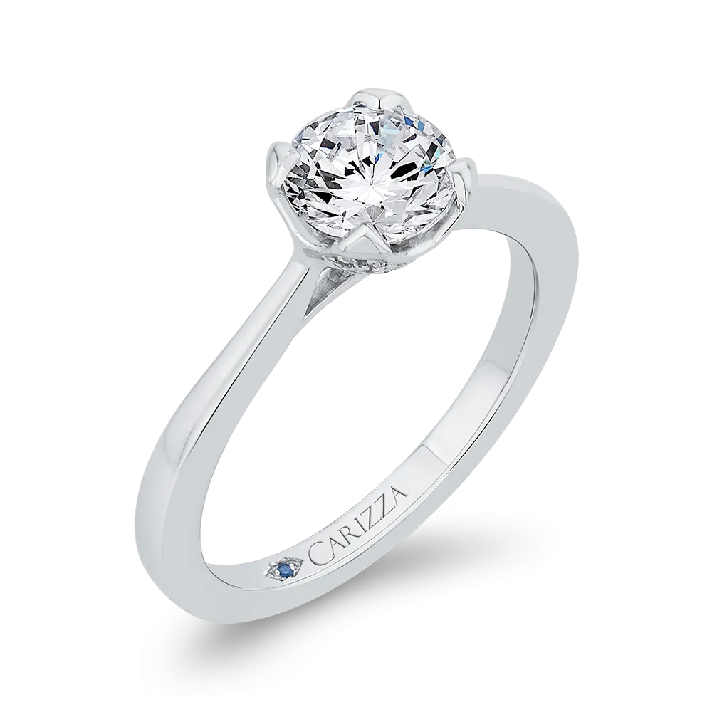 14K White Gold Diamond Engagement Ring (Semi-Mount)