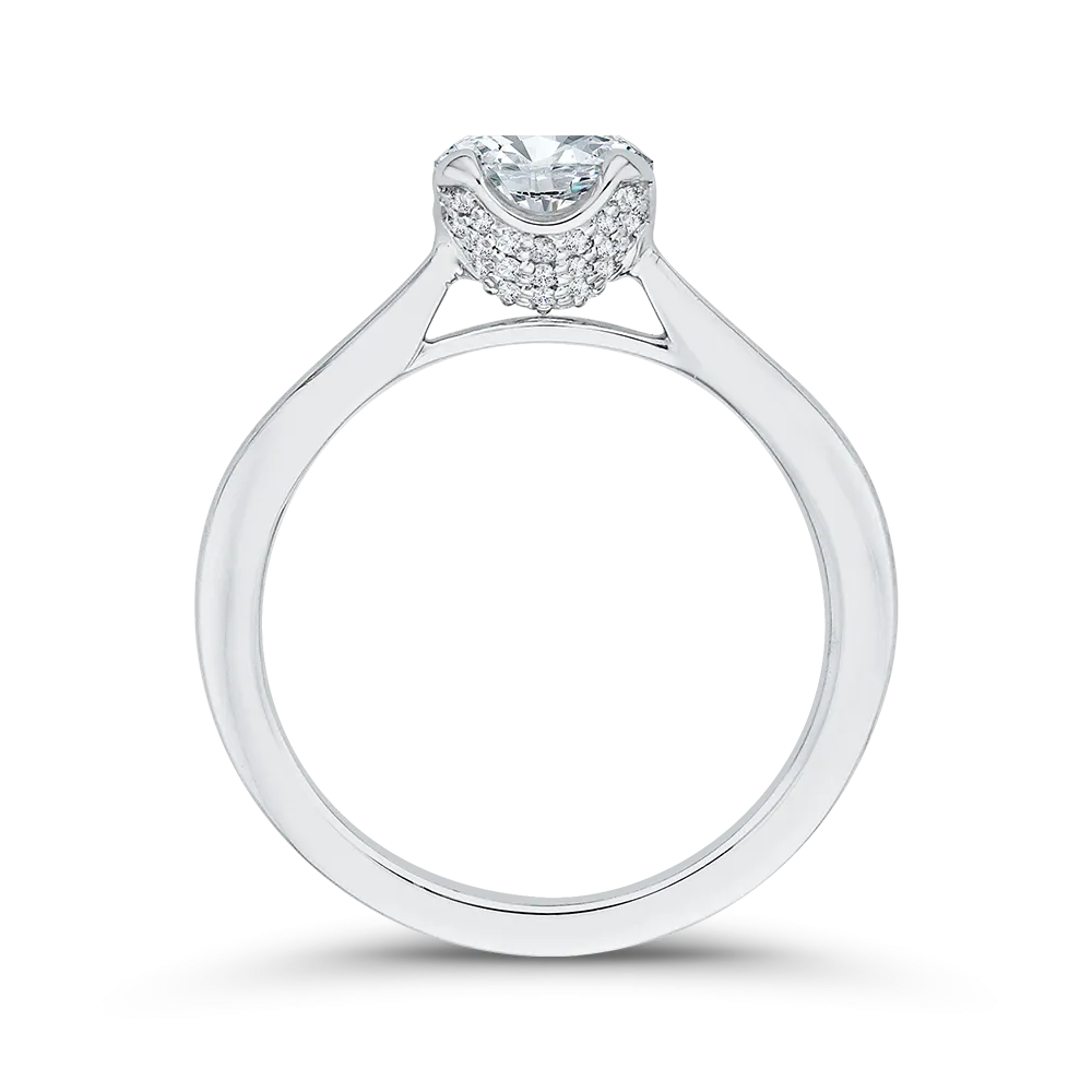 14K White Gold Diamond Engagement Ring (Semi-Mount)