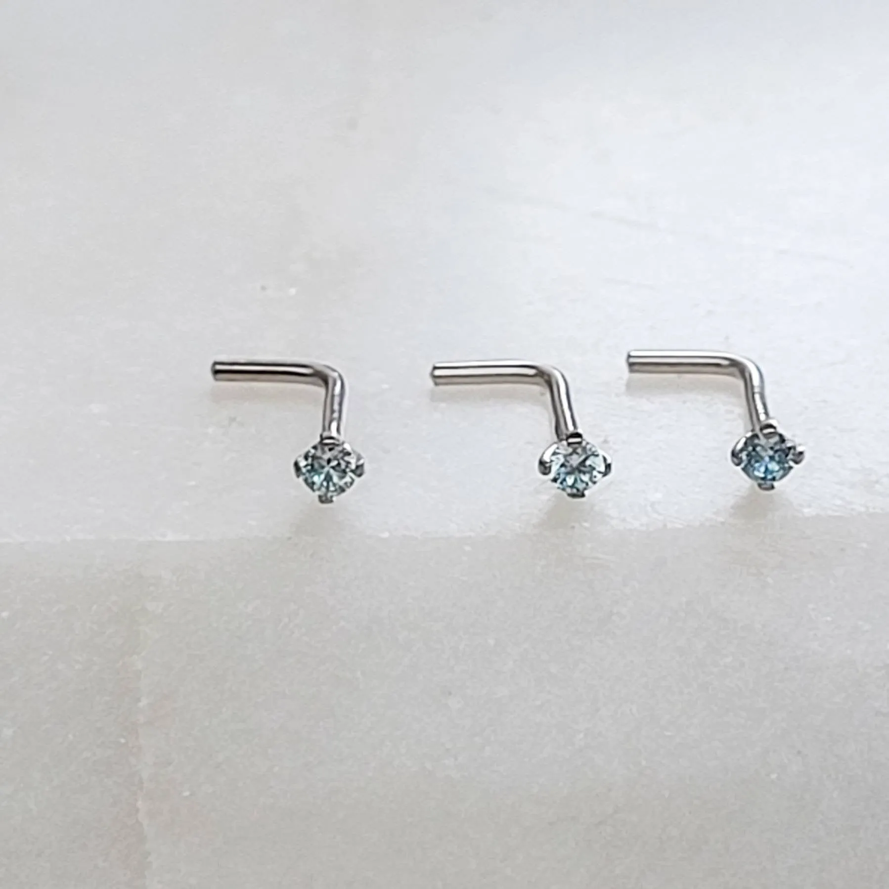 14K White Gold Nose Stud