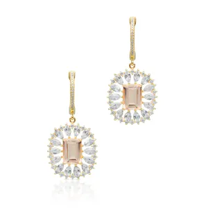 14KT Yellow Gold Morganite Topaz Diamond Giselle Earrings