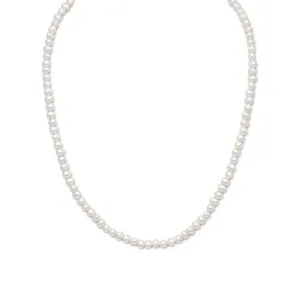 15" 2" Extension White Cultured Freshwater Pearl Necklace