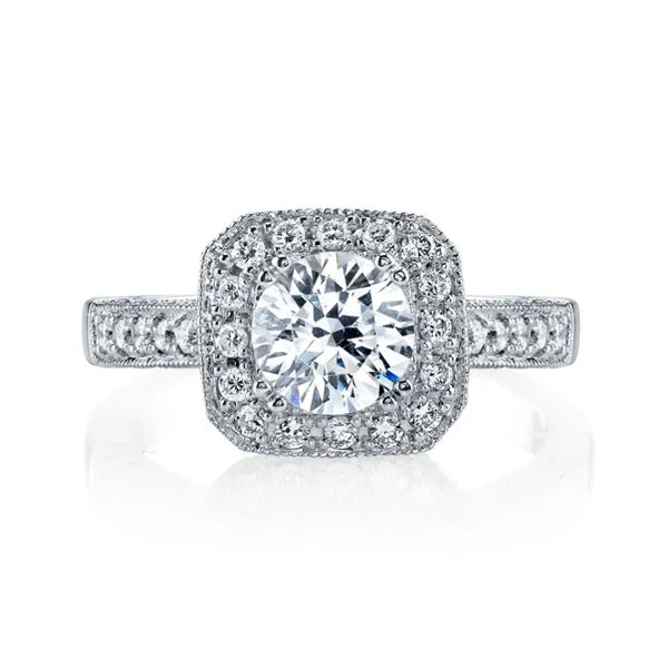 18K White Gold Halo Diamond Engagement Ring