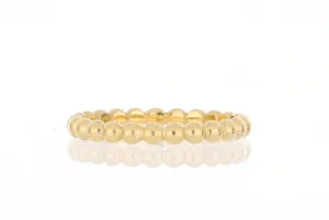 18k Yellow Gold Beaded Stackable Ring