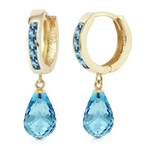 5.35 Carat 14K Solid Yellow Gold Olympia Blue Topaz Earrings