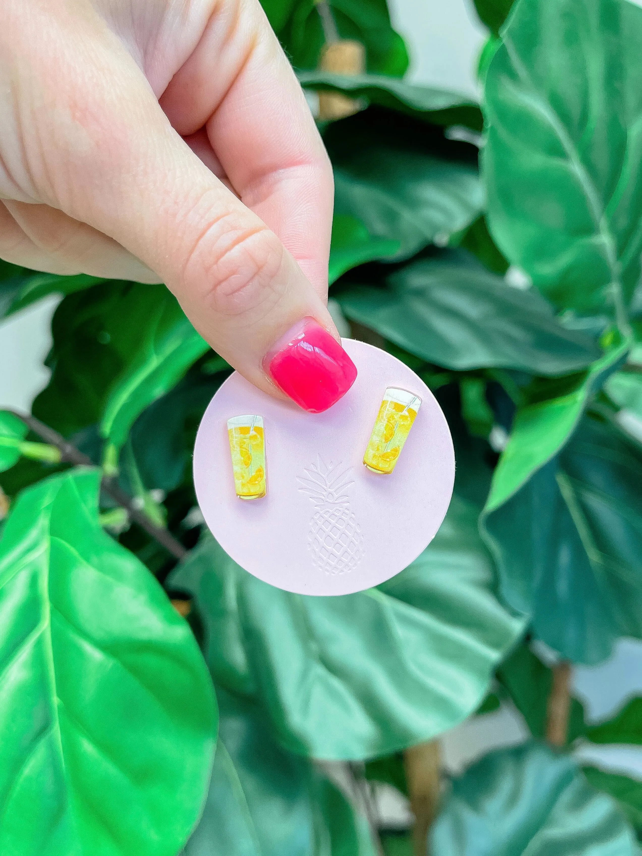 Acrylic Summer Lemonade Stud Earrings