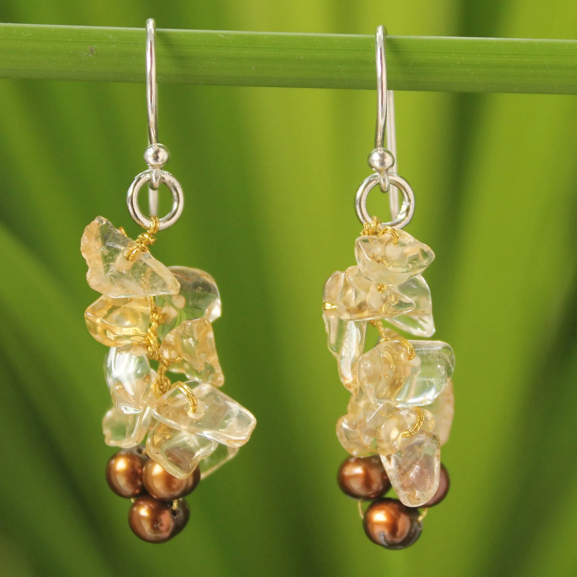 Afternoon Light Citrine Beaded Earrings