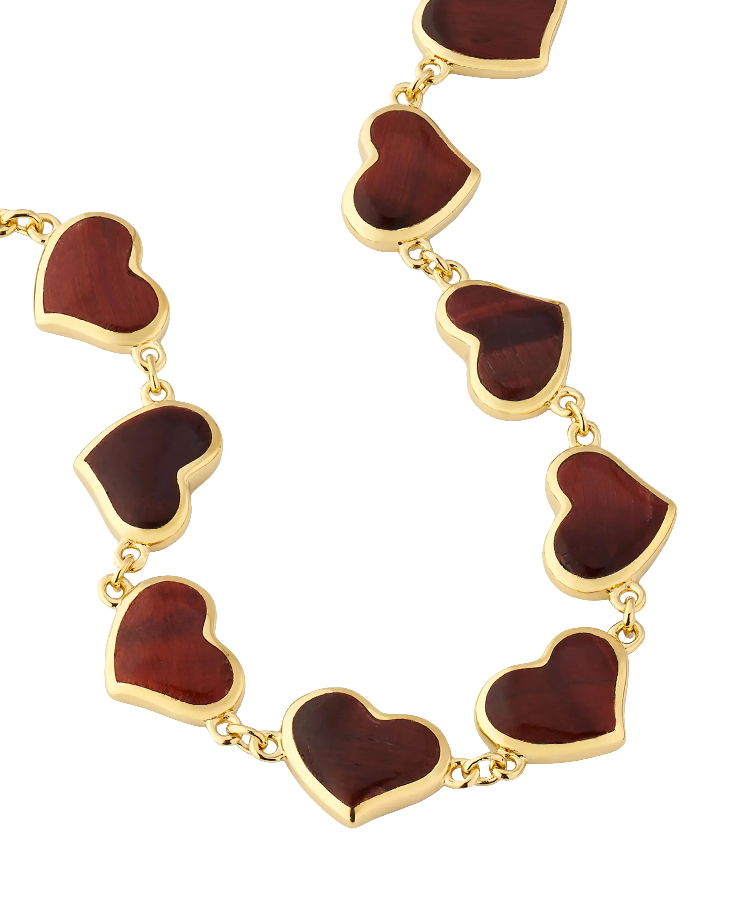 All Around Gemstone Heart Sterling Silver Bracelet with 18K Gold Vermeil