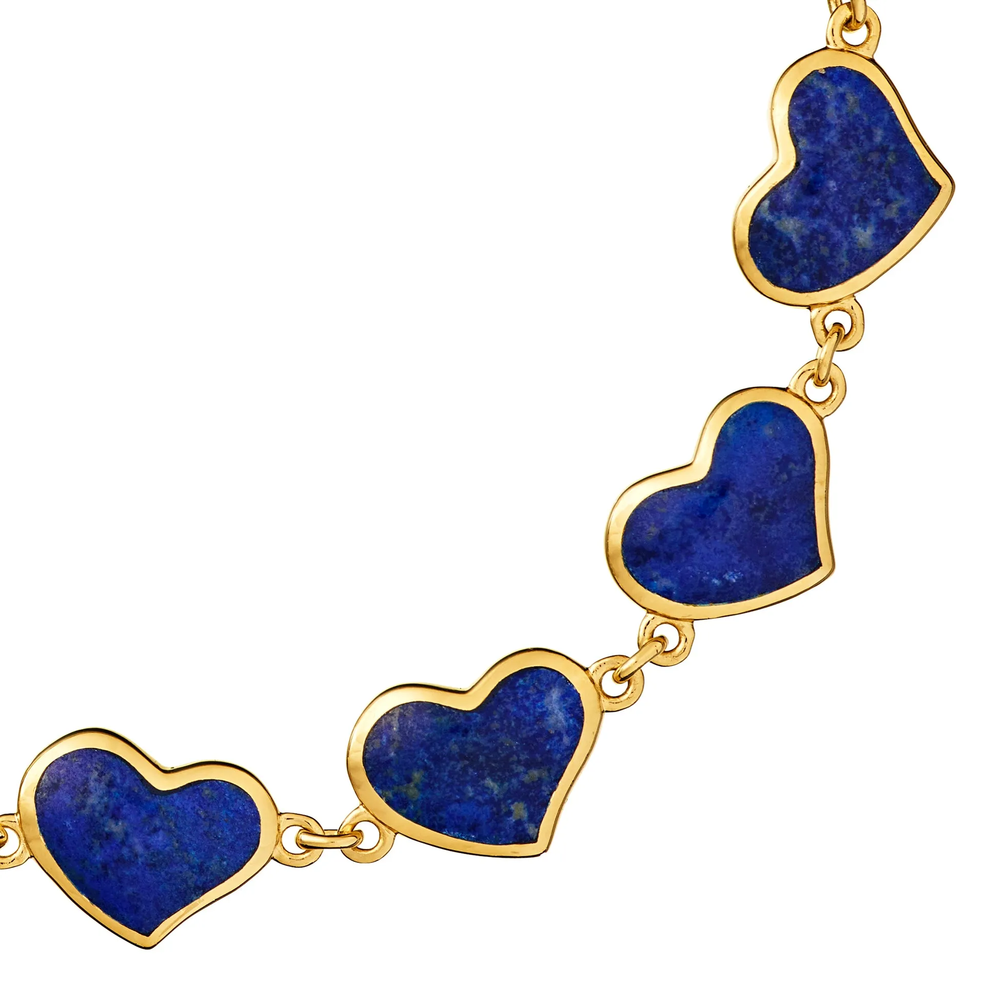 All Around Gemstone Heart Sterling Silver Bracelet with 18K Gold Vermeil