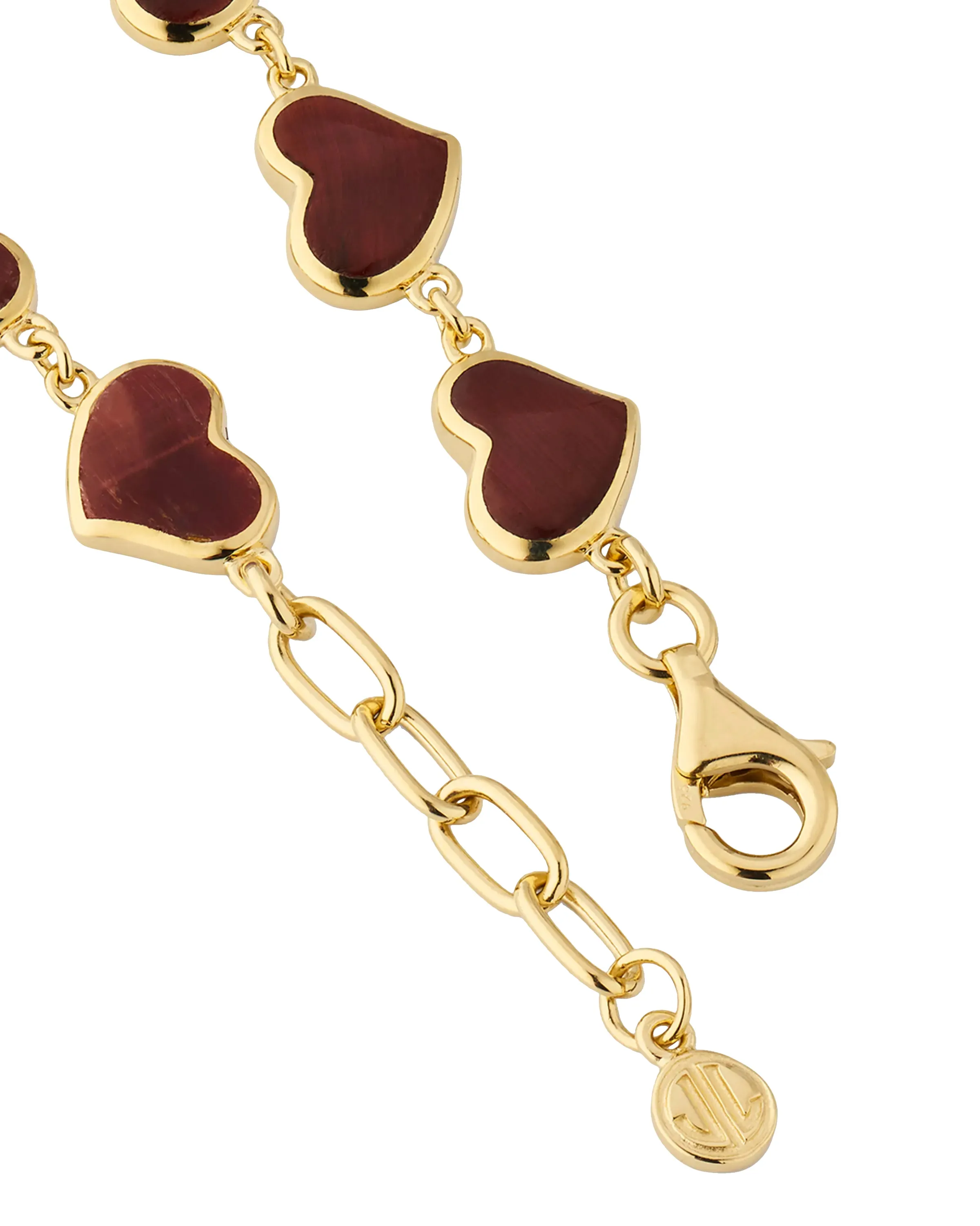 All Around Gemstone Heart Sterling Silver Bracelet with 18K Gold Vermeil