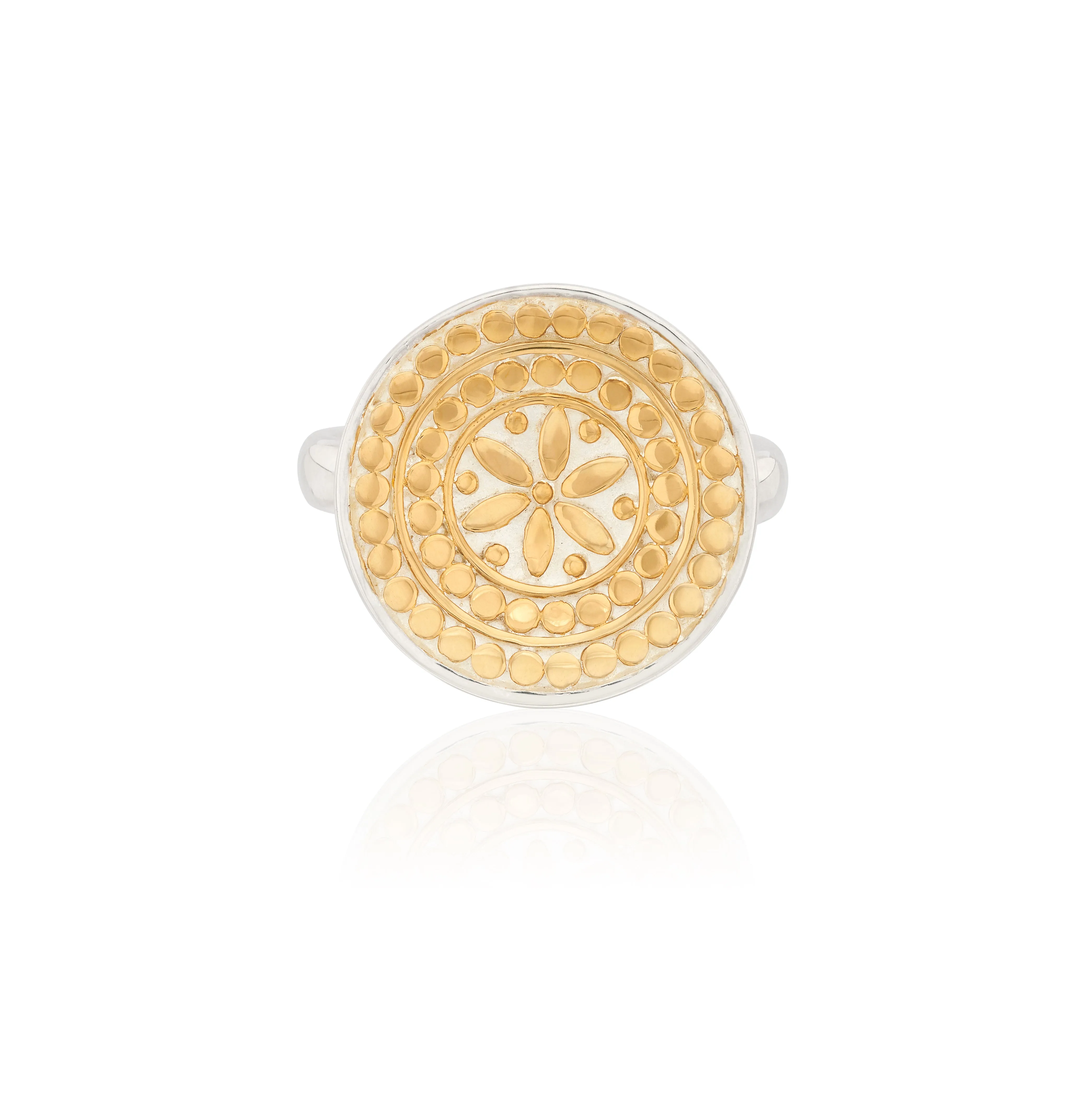 Anna Beck Gold Silver Classic Flower Dish Ring