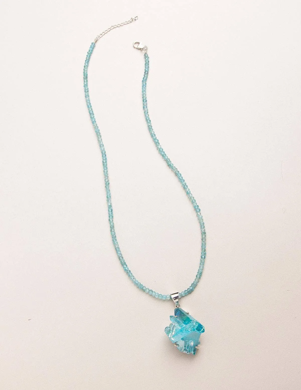 Aqua Aura Quartz Beaded Necklace - One Of A Kind