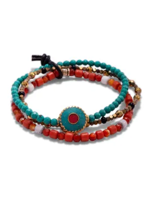 Aqua Evil Eye Bracelet Set