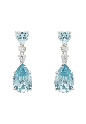 Augusta Blue Topaz Teardrop Earrings Silver