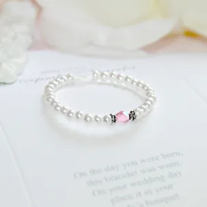 Baby's First Bracelet/Bride Keepsake Pearl, Gemstone, and Poem