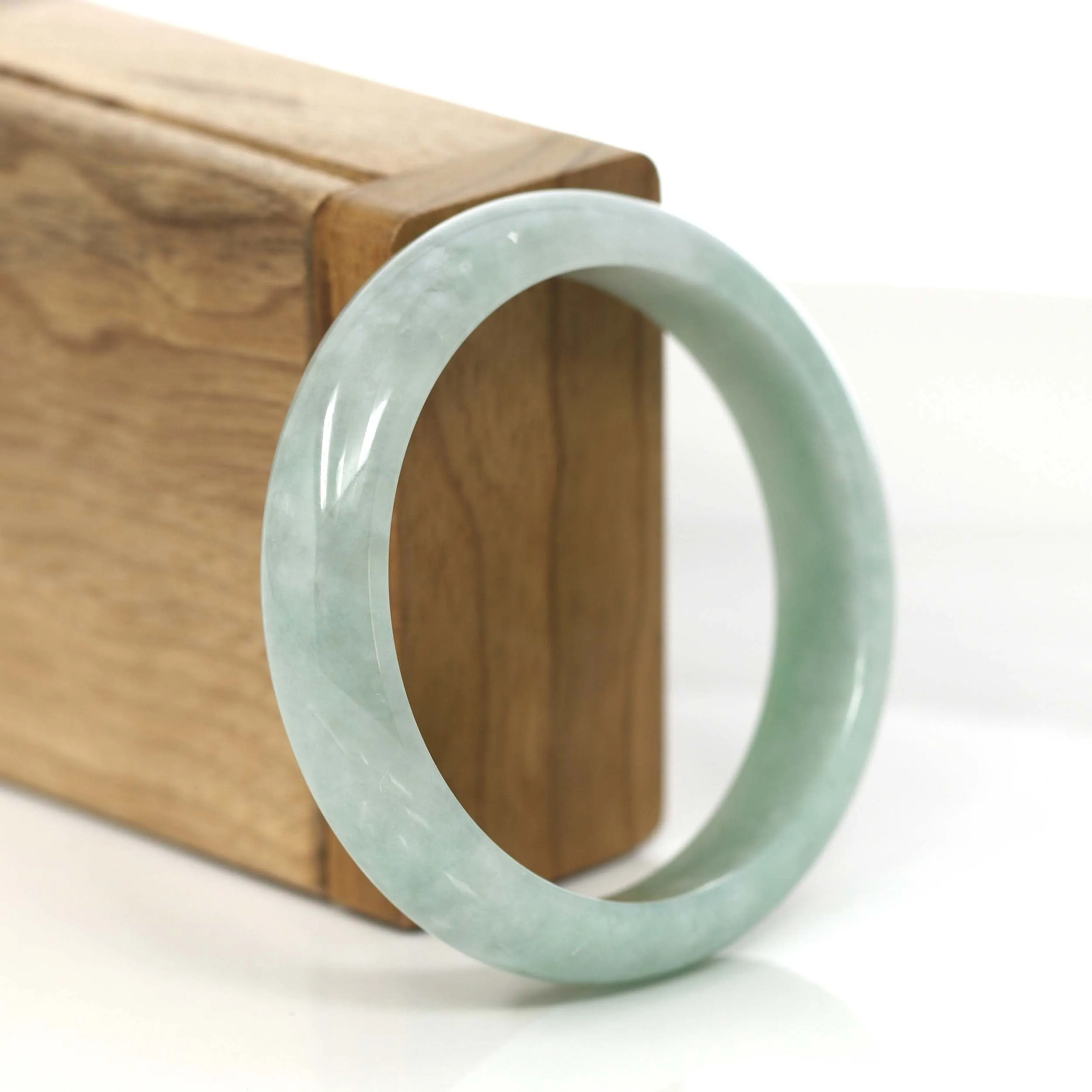 Baikalla Classic Blue- Green Jadeite Jade Bangle Bracelet (55.96 mm) #788