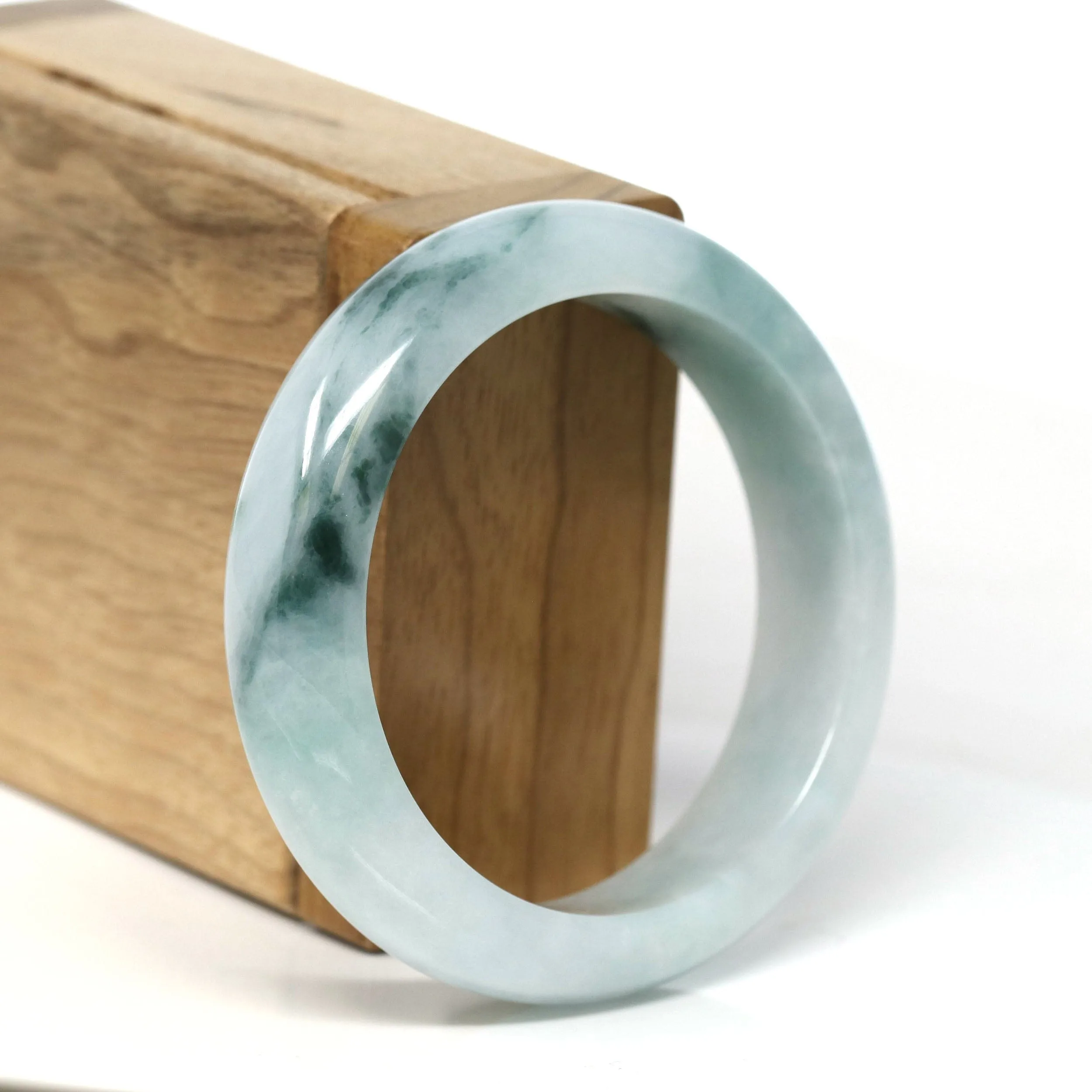 Baikalla Natural Burmese Blue-Green Jadeite Jade Bangle Bracelet (54.46mm) #T300