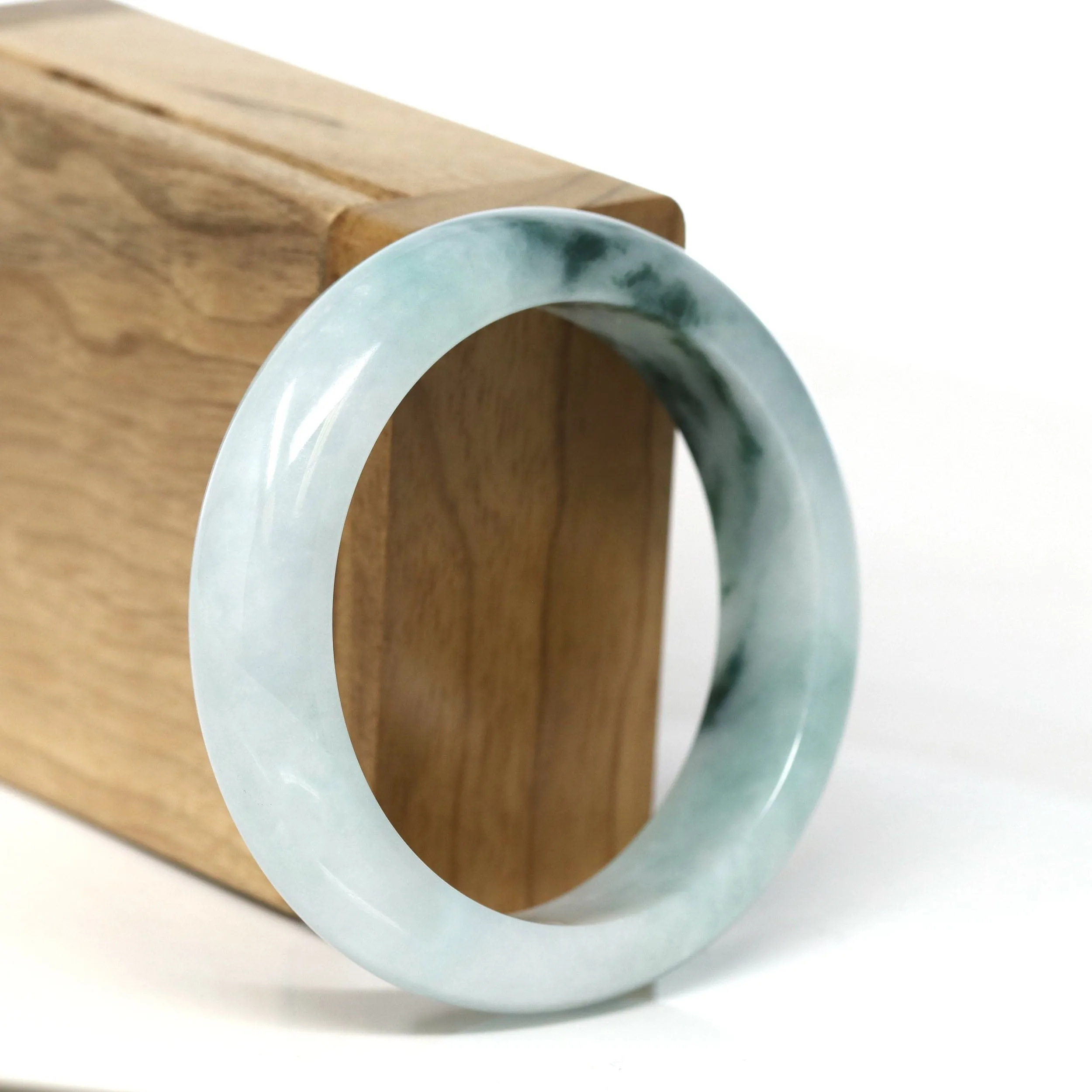 Baikalla Natural Burmese Blue-Green Jadeite Jade Bangle Bracelet (54.46mm) #T300