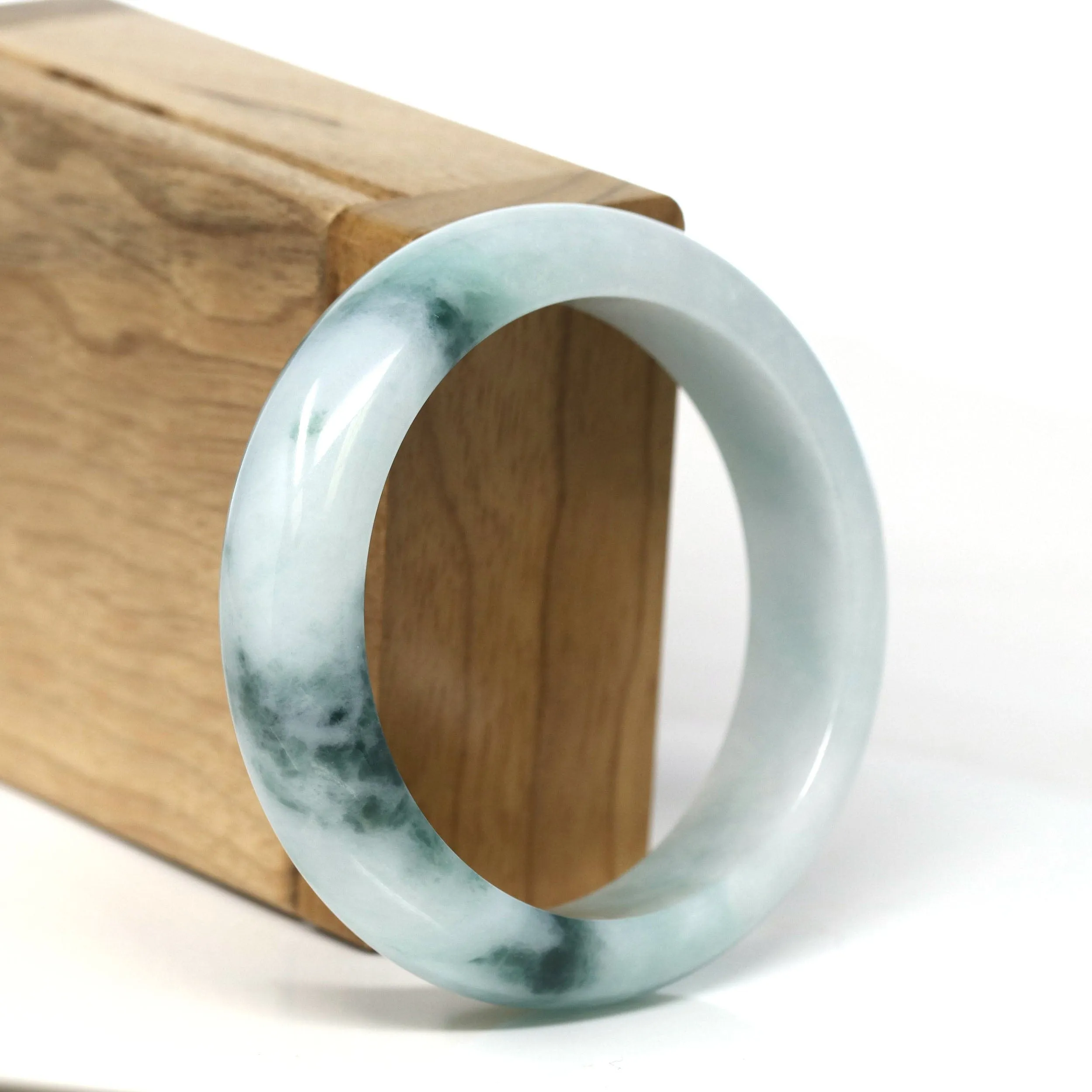 Baikalla Natural Burmese Blue-Green Jadeite Jade Bangle Bracelet (54.46mm) #T300