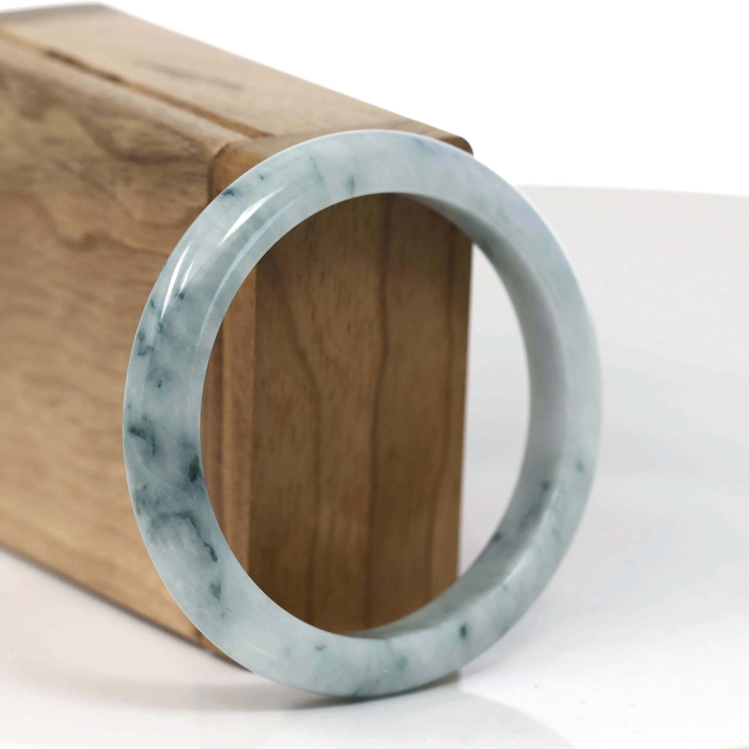 Baikalla Natural Burmese Blue-green Jadeite Jade Bangle Bracelet (55.77mm)#T142