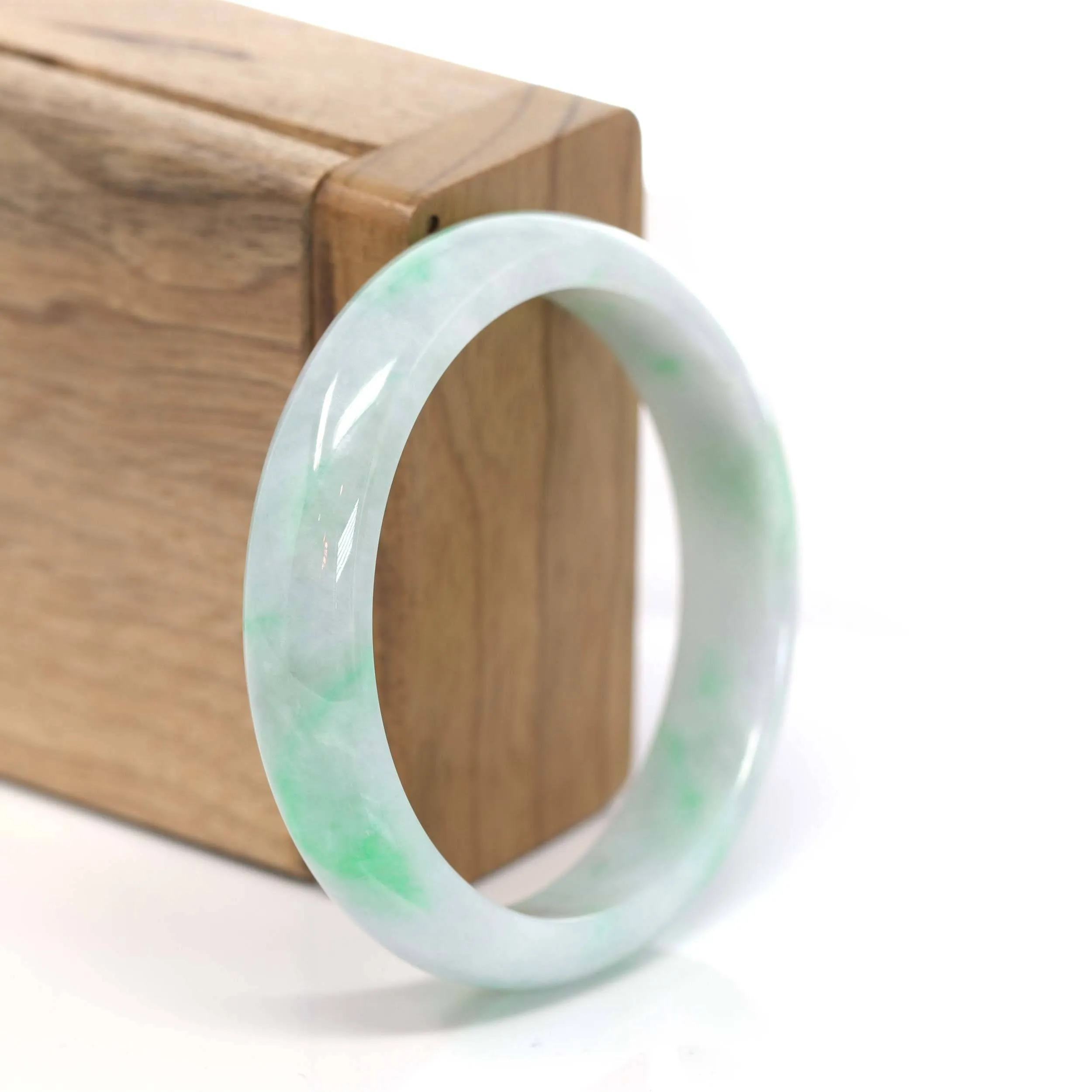 Baikalla™ "Classic Bangle" Genuine Burmese Green Jadeite Jade Bangle Bracelet ( 53.35 ) #210