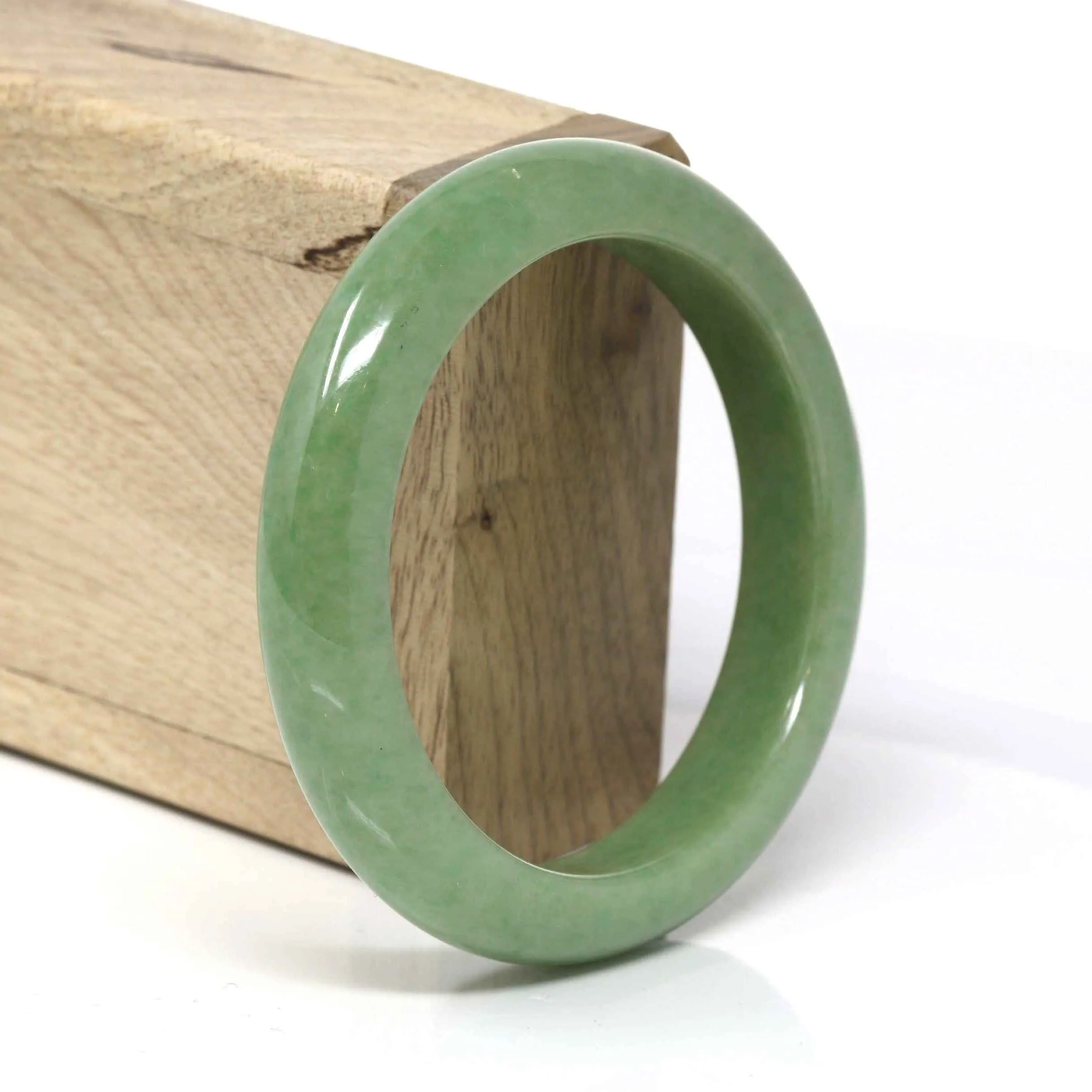 Baikalla™ "Classic Bangle" Genuine Burmese High End Deep Green Jadeite Jade Bangle Bracelet (56.43mm) #527