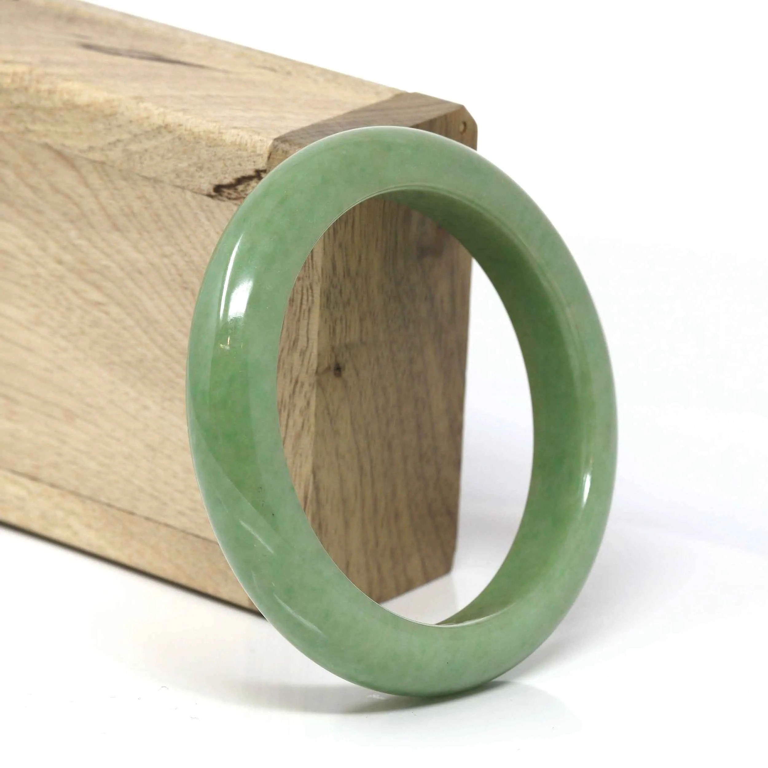 Baikalla™ "Classic Bangle" Genuine Burmese High End Deep Green Jadeite Jade Bangle Bracelet (56.43mm) #527