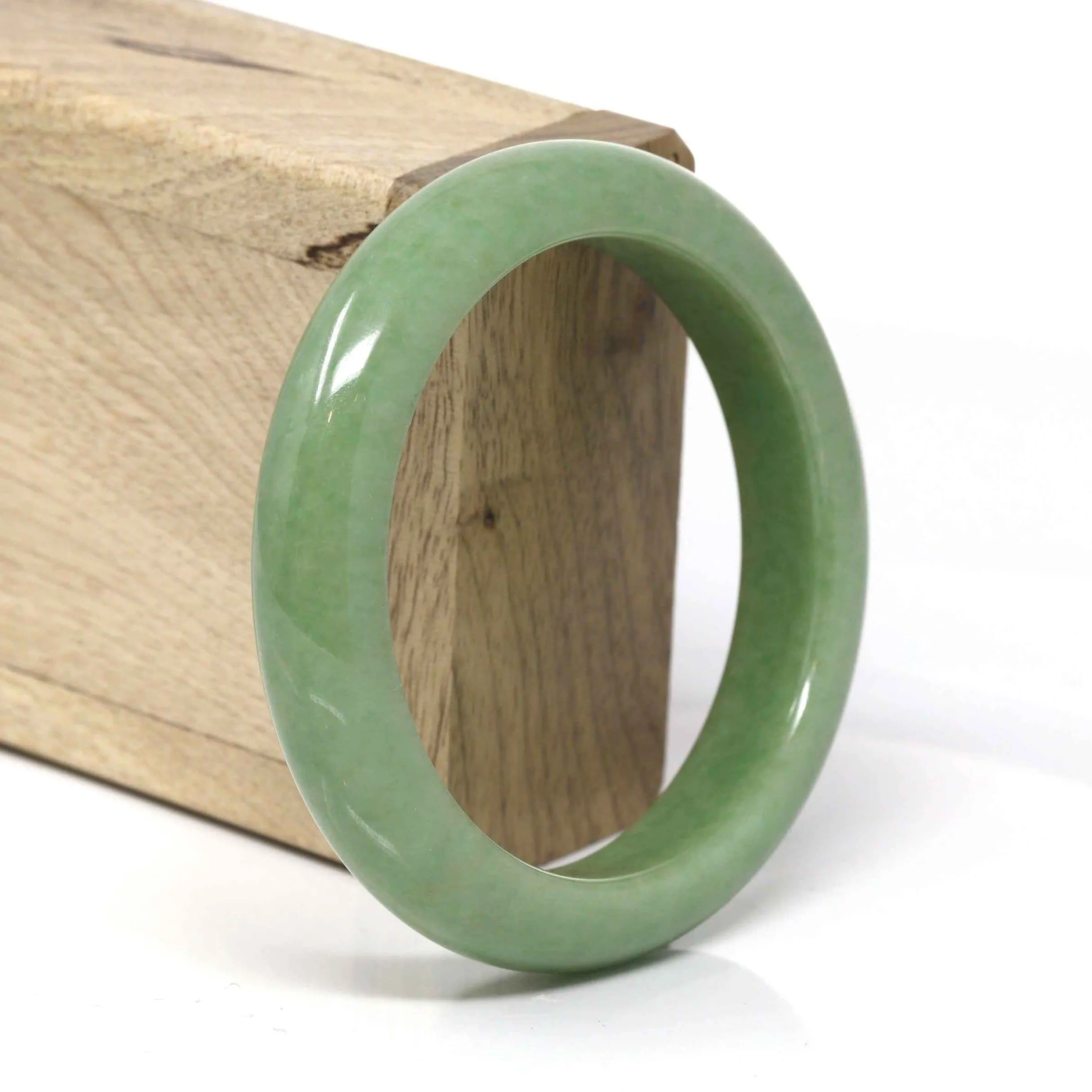 Baikalla™ "Classic Bangle" Genuine Burmese High End Deep Green Jadeite Jade Bangle Bracelet (56.43mm) #527