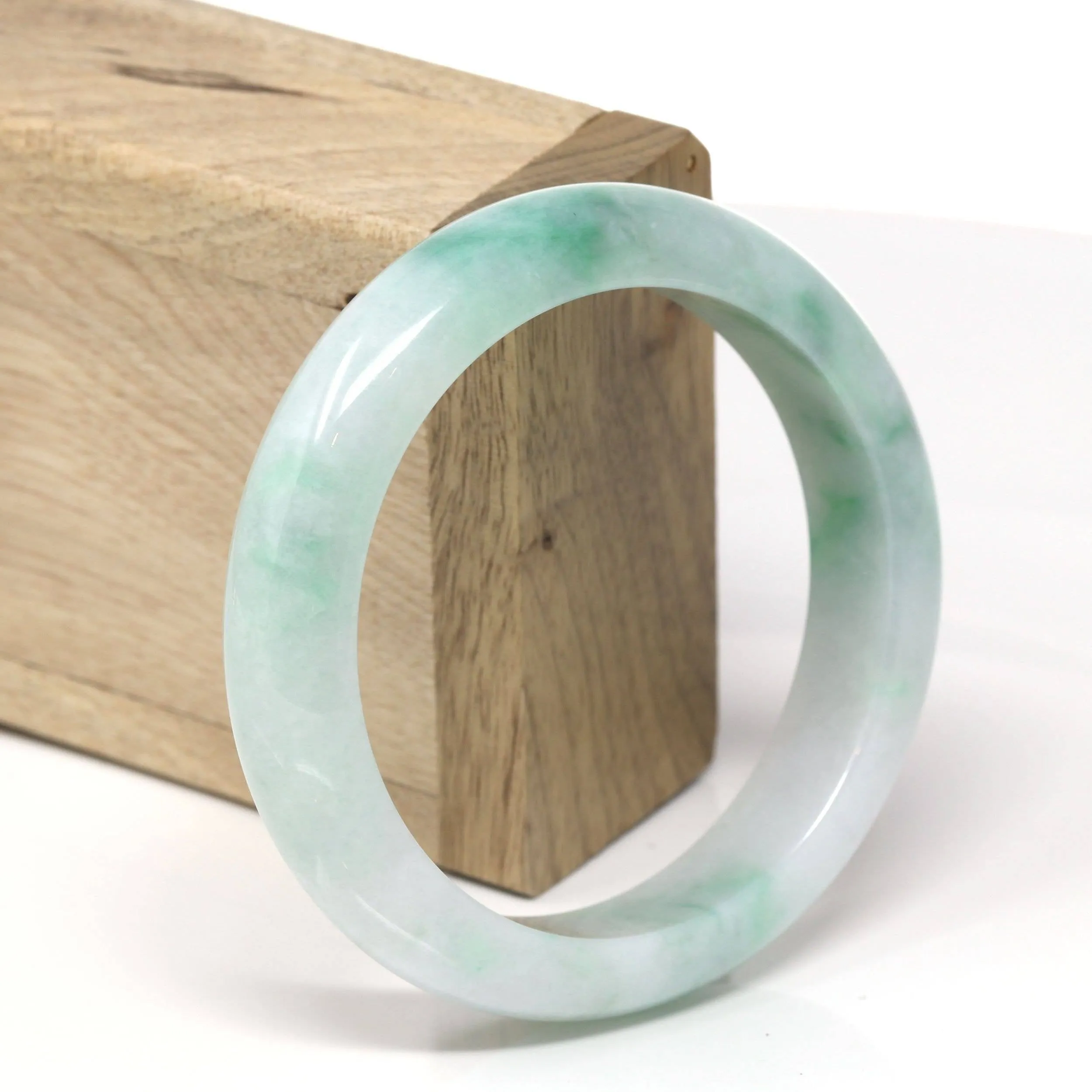 Baikalla™ "Classic Bangle" Genuine Burmese High Quality Jadeite Jade Bangle Bracelet (58.52 mm) #532