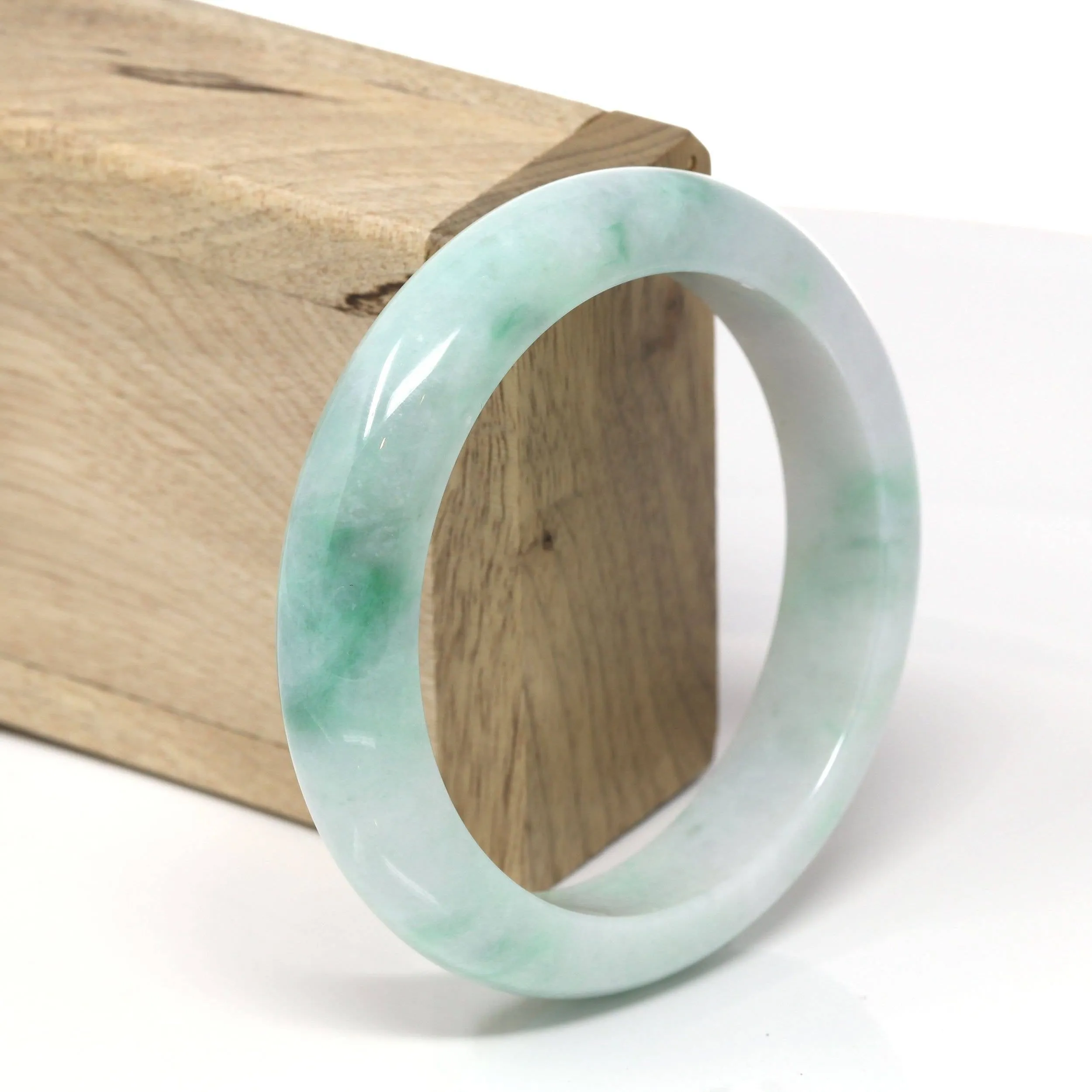 Baikalla™ "Classic Bangle" Genuine Burmese High Quality Jadeite Jade Bangle Bracelet (58.52 mm) #532