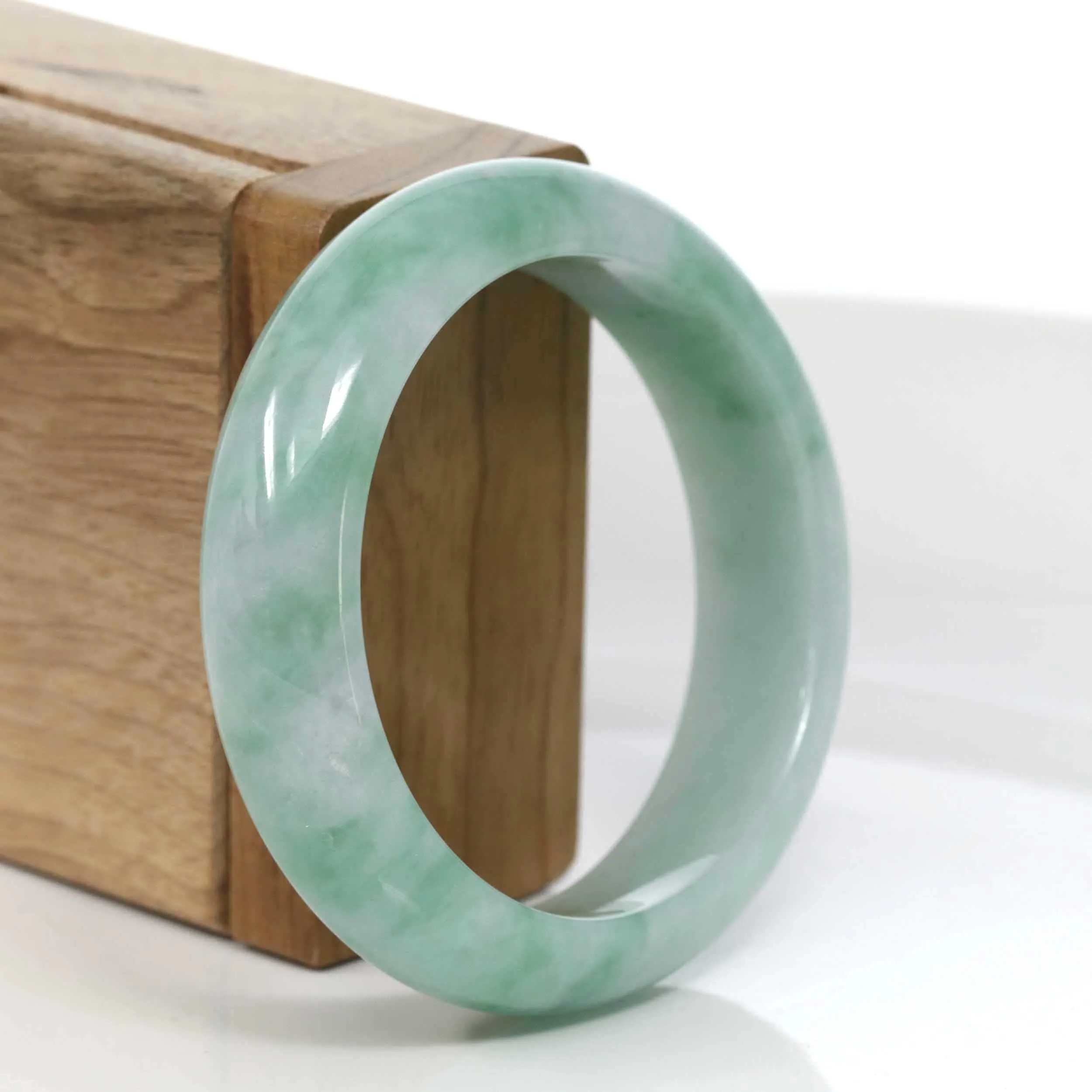 Baikalla™ "Classic Bangle" Genuine Jadeite Jade Green Bangle Bracelet (54.92mm)#983