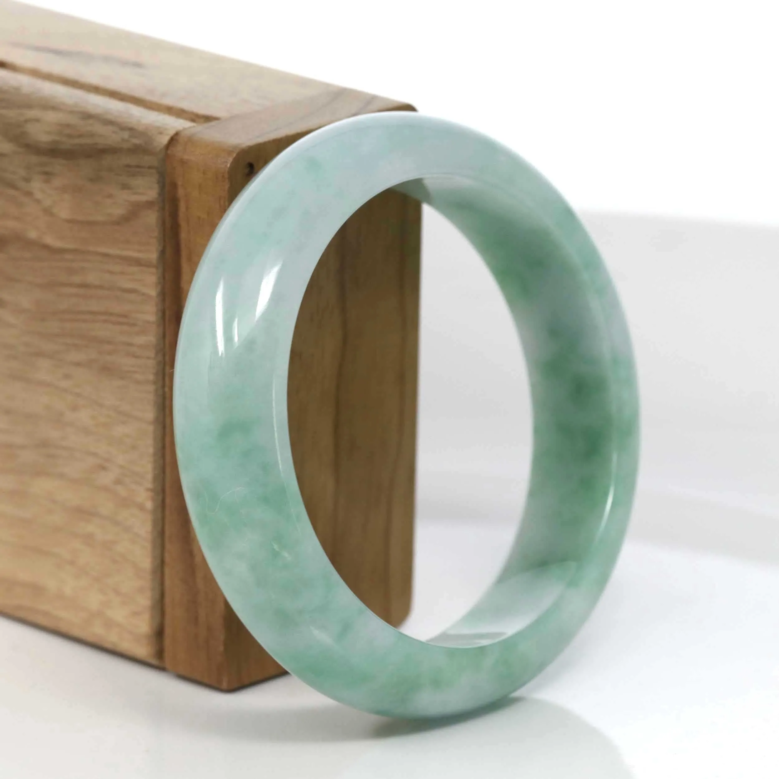 Baikalla™ "Classic Bangle" Genuine Jadeite Jade Green Bangle Bracelet (54.92mm)#983