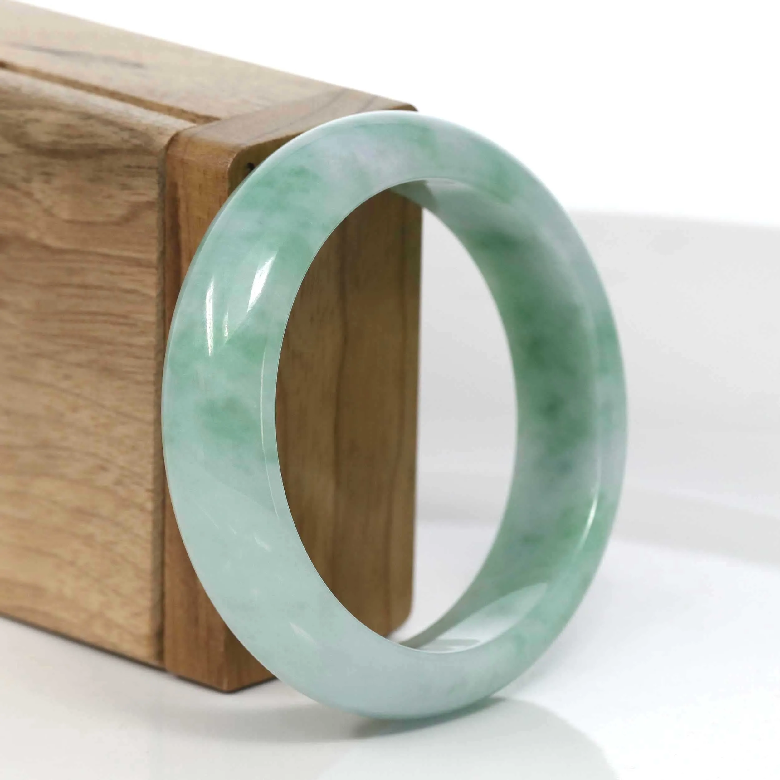 Baikalla™ "Classic Bangle" Genuine Jadeite Jade Green Bangle Bracelet (54.92mm)#983